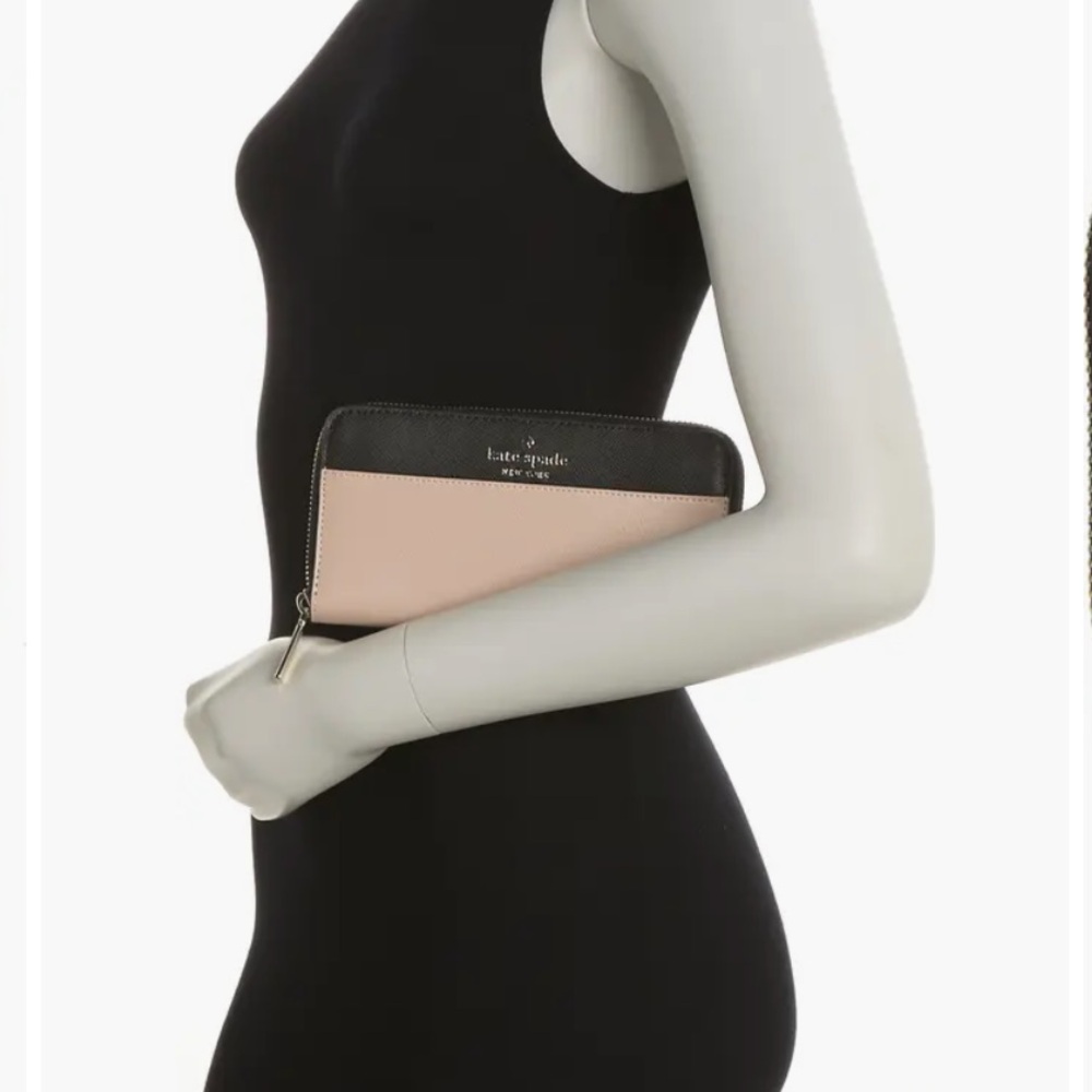 Kate Spade Black and Cream Staci Continental Wallet - Picture 4 of 7